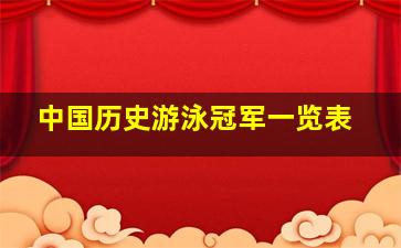 中国历史游泳冠军一览表