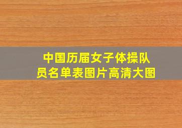 中国历届女子体操队员名单表图片高清大图