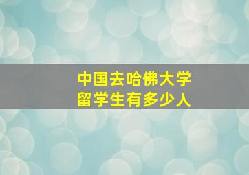 中国去哈佛大学留学生有多少人