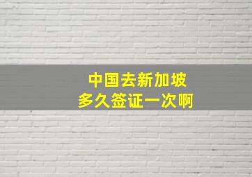 中国去新加坡多久签证一次啊