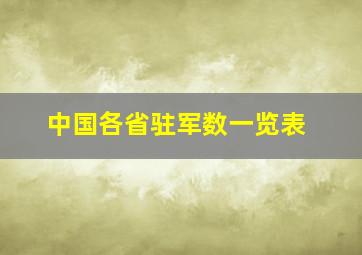 中国各省驻军数一览表