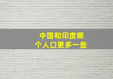 中国和印度哪个人口更多一些