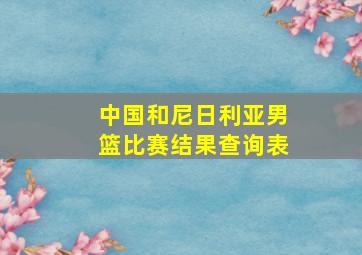 中国和尼日利亚男篮比赛结果查询表