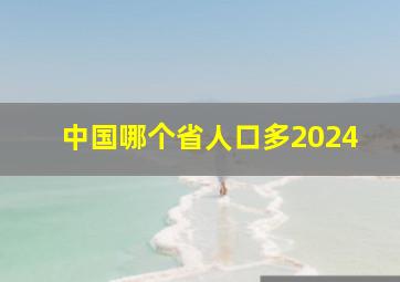 中国哪个省人口多2024