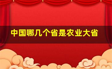 中国哪几个省是农业大省