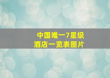 中国唯一7星级酒店一览表图片