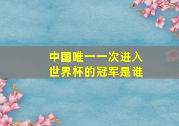 中国唯一一次进入世界杯的冠军是谁