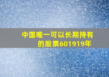 中国唯一可以长期持有的股票601919年