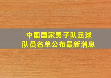 中国国家男子队足球队员名单公布最新消息