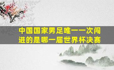 中国国家男足唯一一次闯进的是哪一届世界杯决赛