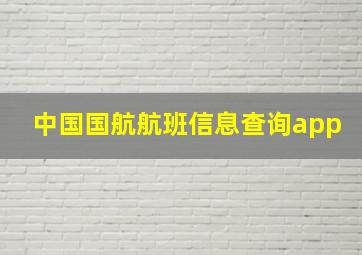 中国国航航班信息查询app