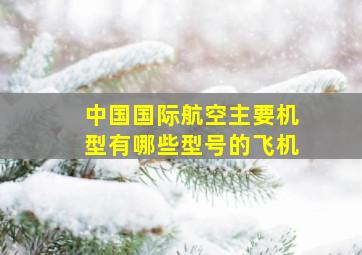 中国国际航空主要机型有哪些型号的飞机