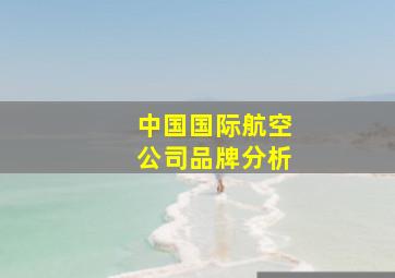 中国国际航空公司品牌分析