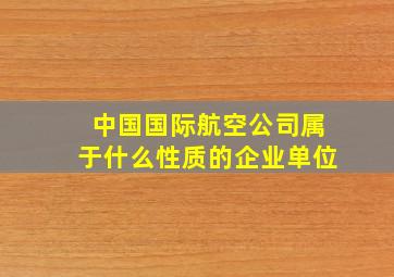 中国国际航空公司属于什么性质的企业单位