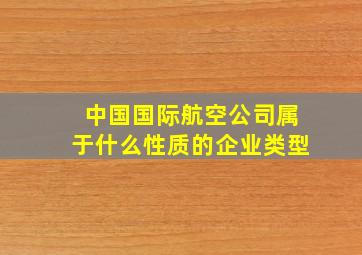 中国国际航空公司属于什么性质的企业类型