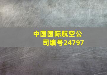 中国国际航空公司编号24797