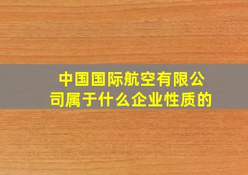 中国国际航空有限公司属于什么企业性质的