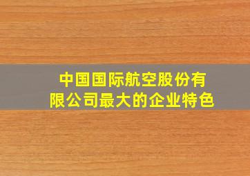 中国国际航空股份有限公司最大的企业特色