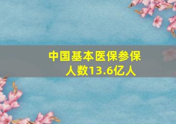 中国基本医保参保人数13.6亿人