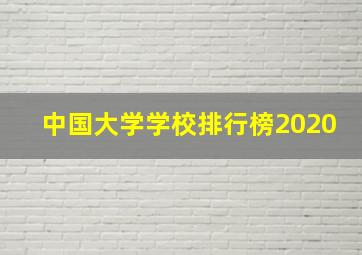 中国大学学校排行榜2020