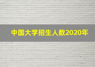 中国大学招生人数2020年