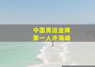 中国奥运金牌第一人许海峰