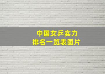 中国女乒实力排名一览表图片