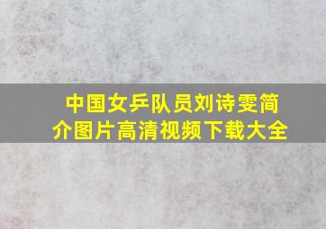 中国女乒队员刘诗雯简介图片高清视频下载大全