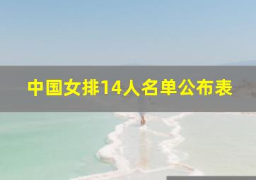 中国女排14人名单公布表