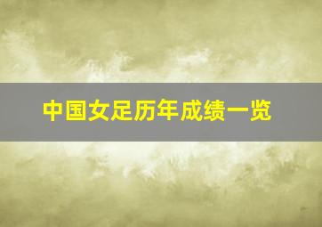 中国女足历年成绩一览