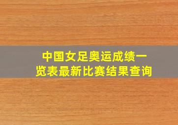 中国女足奥运成绩一览表最新比赛结果查询