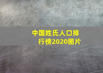 中国姓氏人口排行榜2020图片