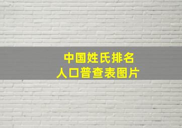 中国姓氏排名人口普查表图片