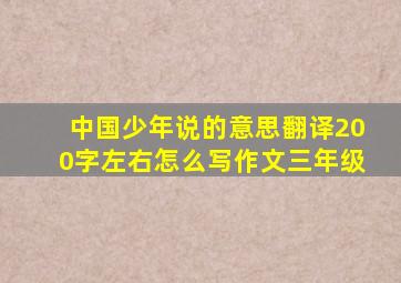 中国少年说的意思翻译200字左右怎么写作文三年级