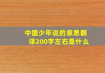 中国少年说的意思翻译200字左右是什么