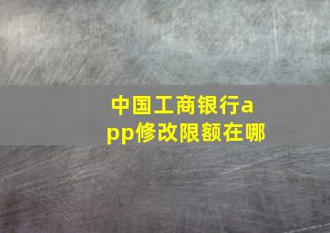 中国工商银行app修改限额在哪