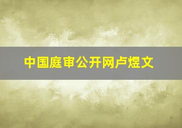 中国庭审公开网卢煜文