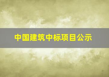 中国建筑中标项目公示