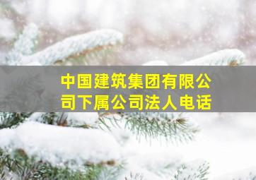 中国建筑集团有限公司下属公司法人电话