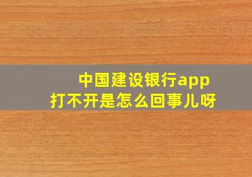 中国建设银行app打不开是怎么回事儿呀