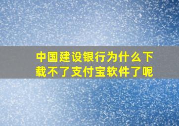 中国建设银行为什么下载不了支付宝软件了呢