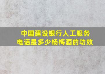 中国建设银行人工服务电话是多少杨梅酒的功效