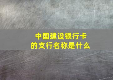 中国建设银行卡的支行名称是什么