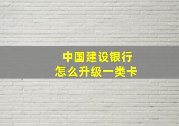 中国建设银行怎么升级一类卡