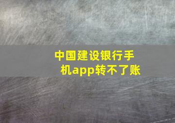 中国建设银行手机app转不了账