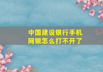 中国建设银行手机网银怎么打不开了