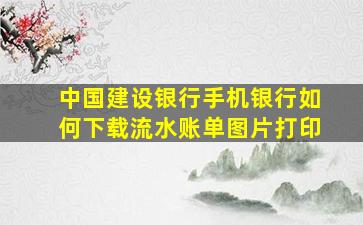 中国建设银行手机银行如何下载流水账单图片打印