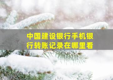 中国建设银行手机银行转账记录在哪里看