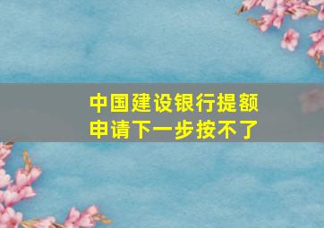 中国建设银行提额申请下一步按不了