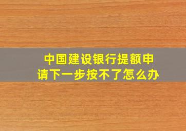 中国建设银行提额申请下一步按不了怎么办